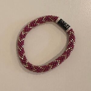 Lily and Laura Dark Red / Purple and Gold Beaded Bracelet